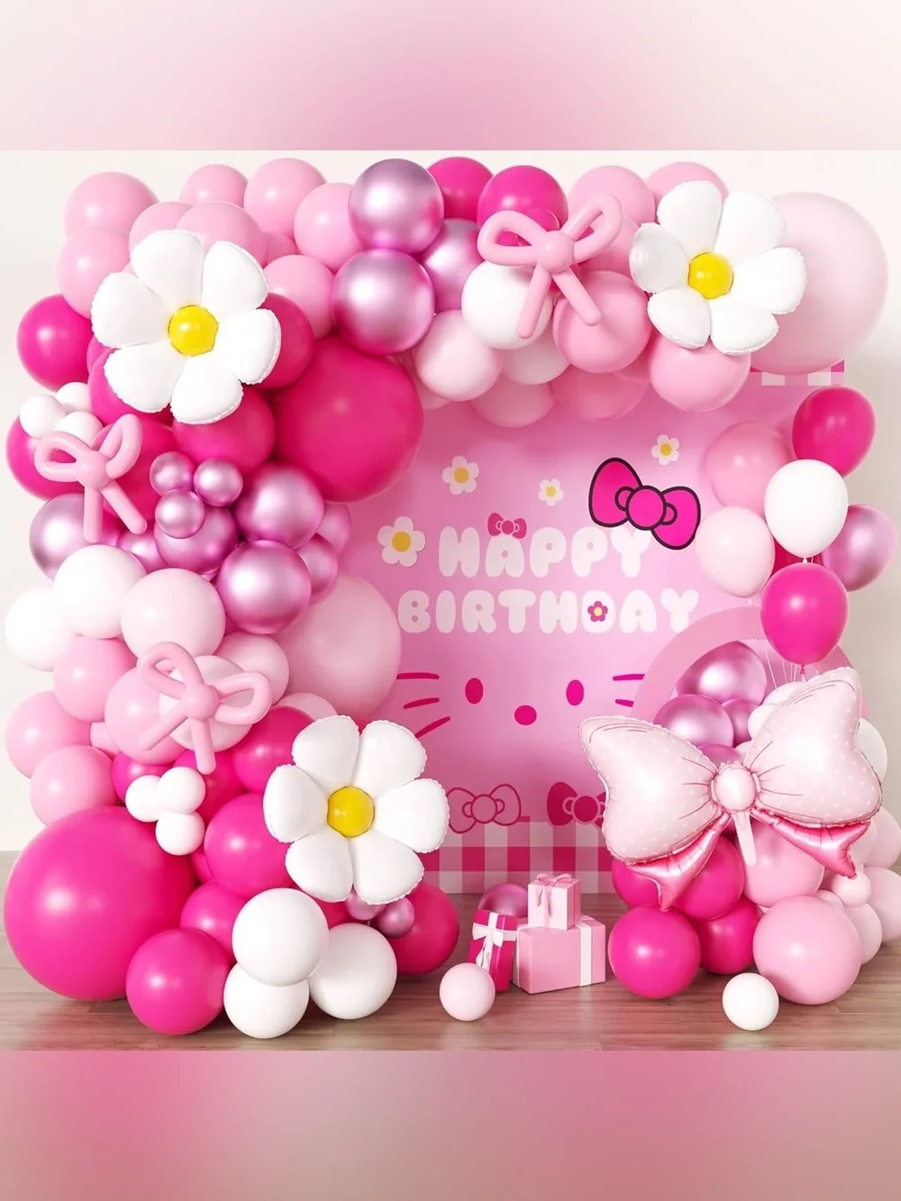 Pink Cat 100pcs Balloons Girls Birthday Party Decoration Baby Shower Decor